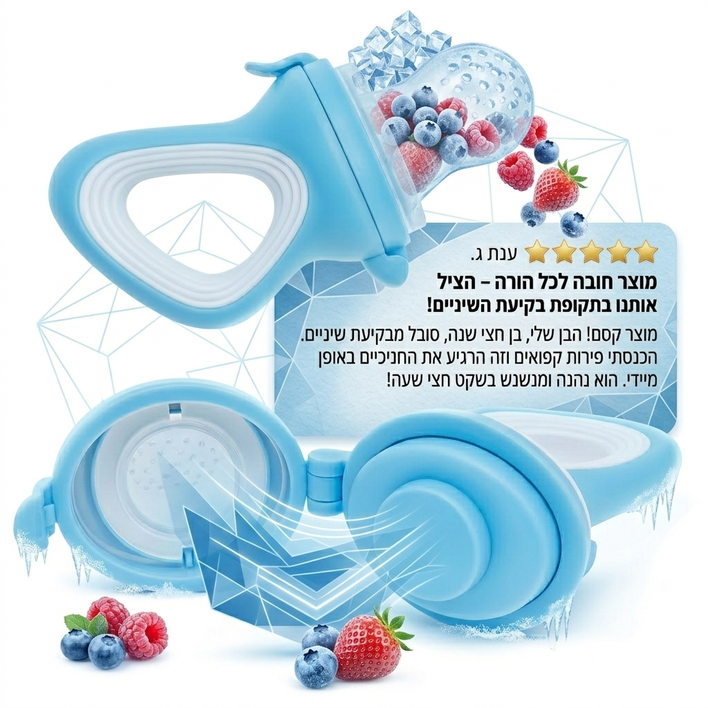 BabyFresh™ – מוצץ פירות סיליקון בטיחותי לתינוקות
